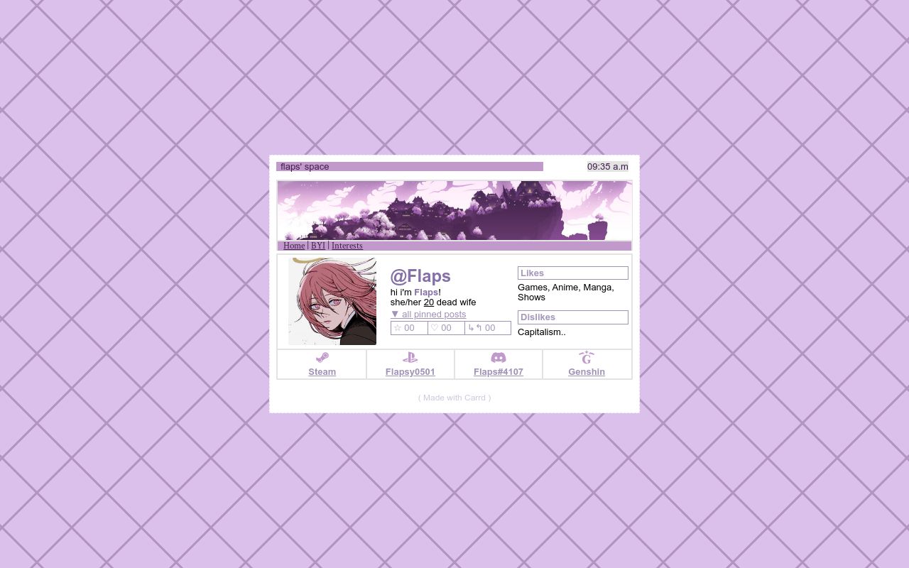 Carrd profile picture for @flaps